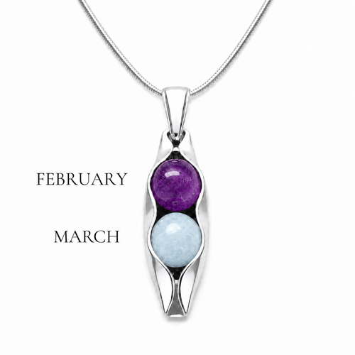 Two peas in a pod with birthstones