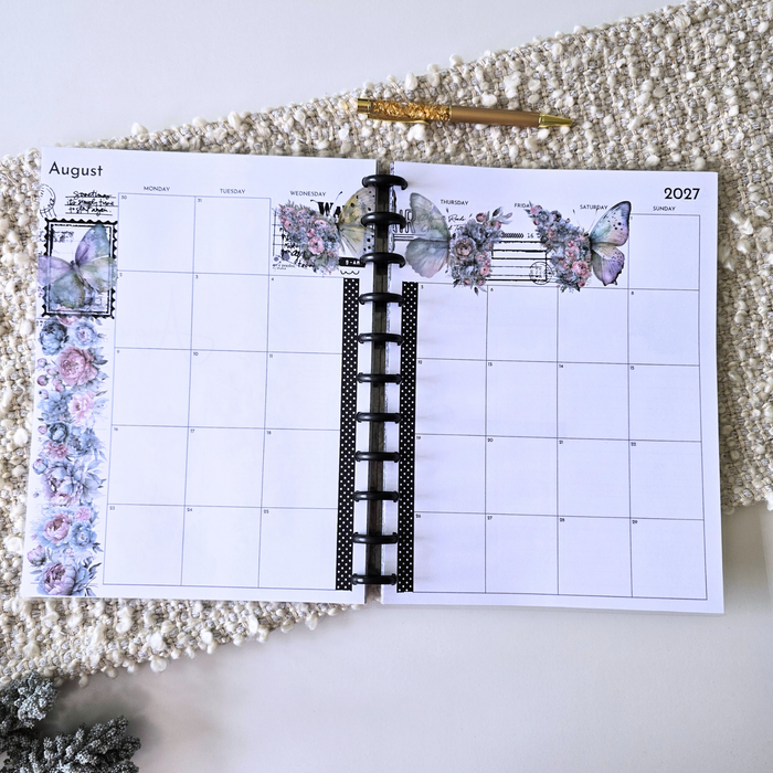2027 Dated Discbound Planner | Azure Blooms