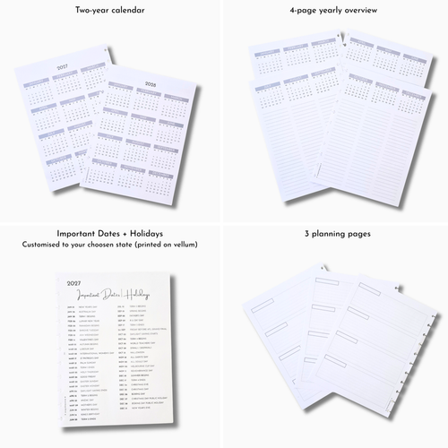 2027 Dated Planner Inserts Only | Arbor Designs