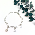 30th Anniversary Bracelet | Freshwater Pearl | Personalised heart charms | Sterling silver | 30th wedding anniversary gift