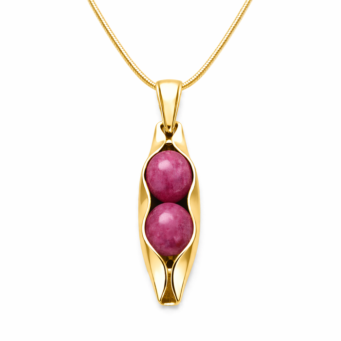 40th Anniversary Gift for Wife | Ruby Anniversary Necklace | 40th Wedding Anniversary | Personalised Two Peas in a Pod