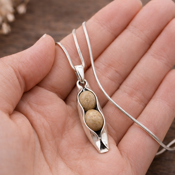 45th Anniversary Gift for Wife | Sapphire Anniversary Necklace | 45th Wedding Anniversary | Personalised Two Peas in a Pod