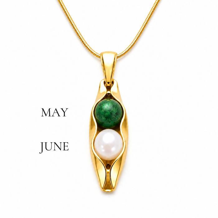 gold two peas in a pod birthstones