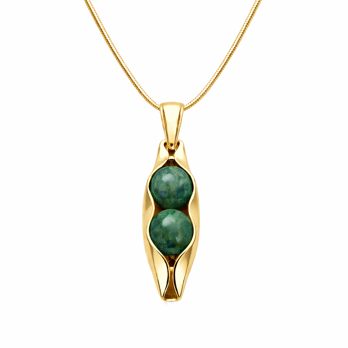 55th Anniversary Gift for Wife | Emerald Anniversary Necklace | 55th Wedding Anniversary | Personalised Two Peas in a Pod