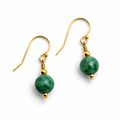 55th Wedding Anniversary Emerald Earrings | Sterling Silver or 14k Gold Filled | 8mm Drop Earrings