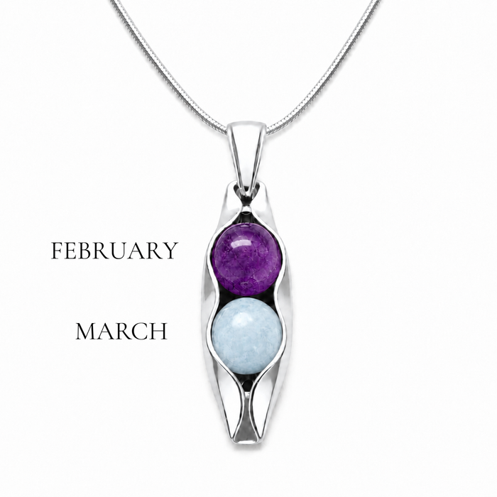 Two peas in a pod with birthstones