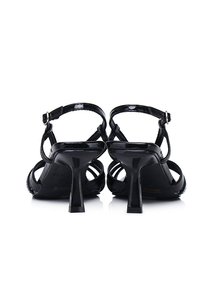 Aaliyah Patent Strappy Heels (Black)