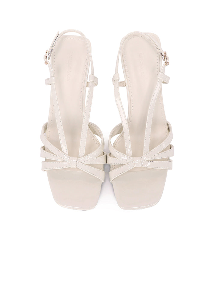 Aaliyah Patent Strappy Heels (White)