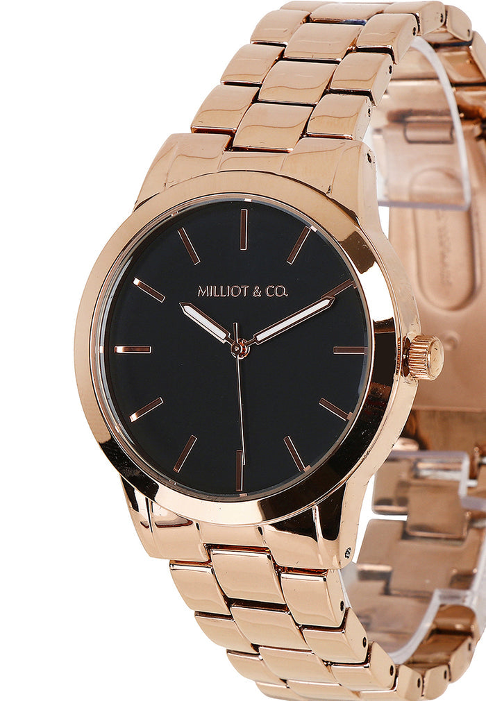 Aaron Rose Gold Metal Watch (Salmon)