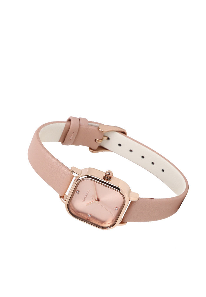 Adelie Rose Gold Leather Analog Watches (Nude)