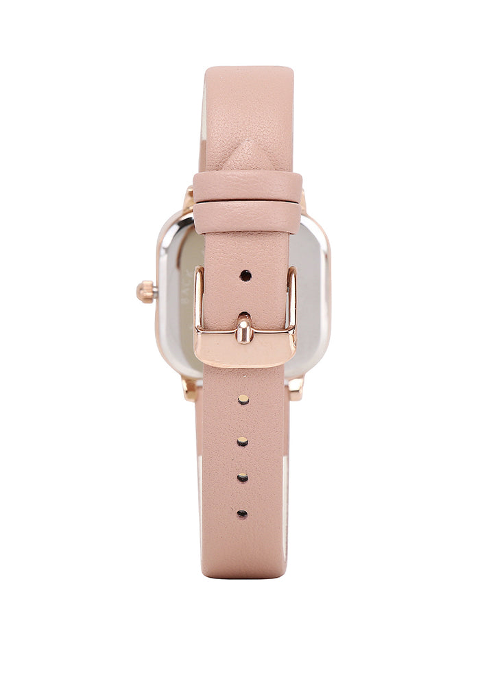 Adelie Rose Gold Leather Analog Watches (Nude)