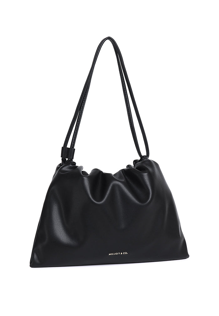 Ailee Drawstring Bucket Bag (Black)