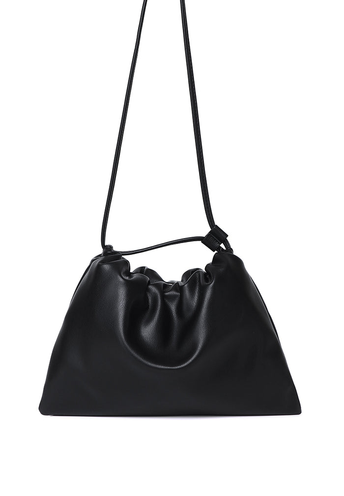 Ailee Drawstring Bucket Bag (Black)