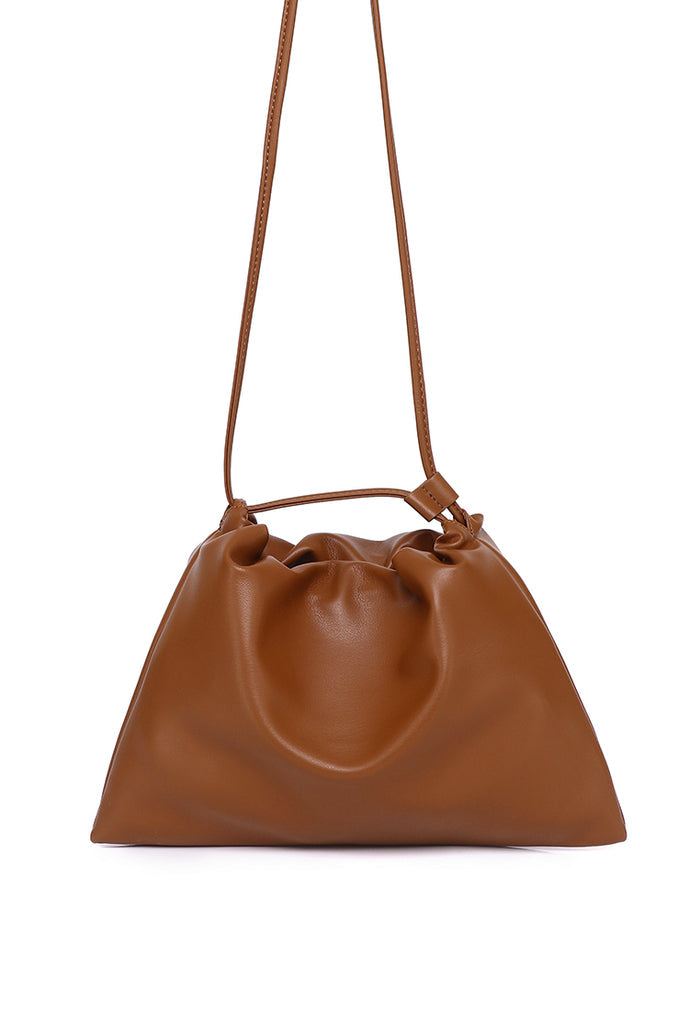 Ailee Drawstring Bucket Bag (Brown)