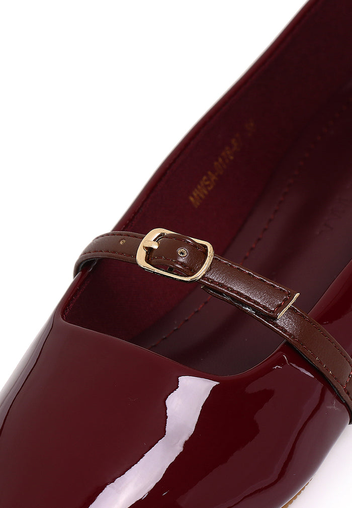 Aileen Patent Flats & Ballerina (Maroon)