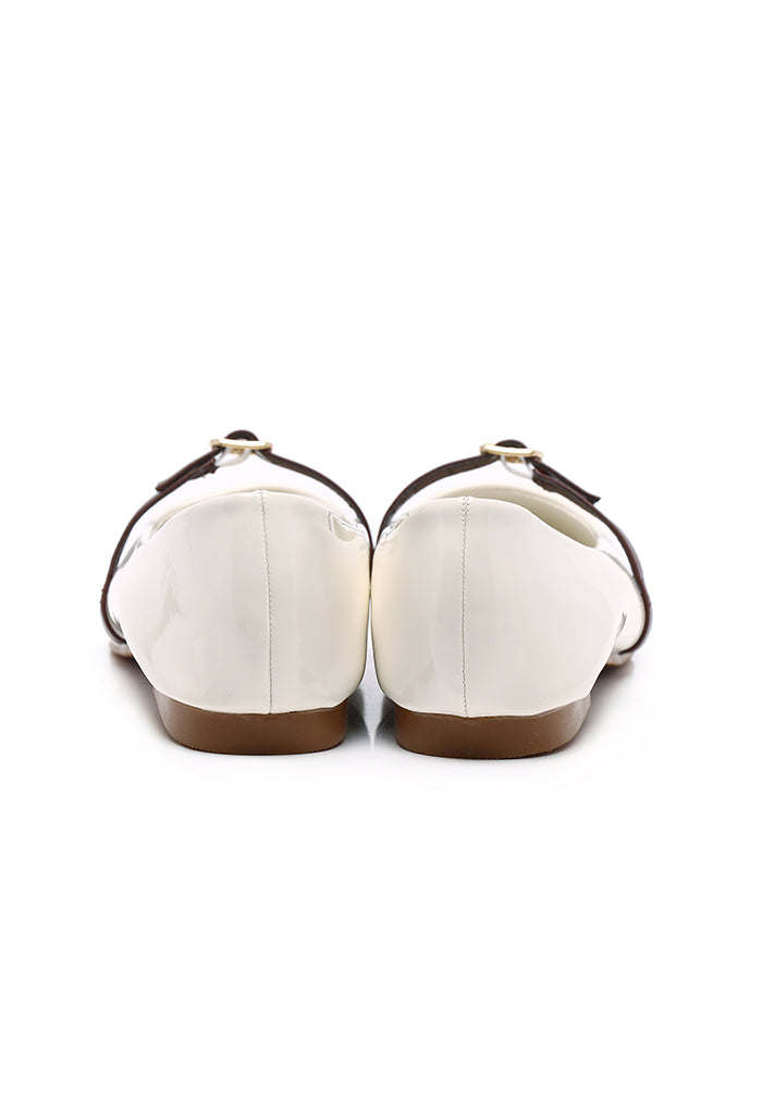 Aileen Patent Flats & Ballerina (White)