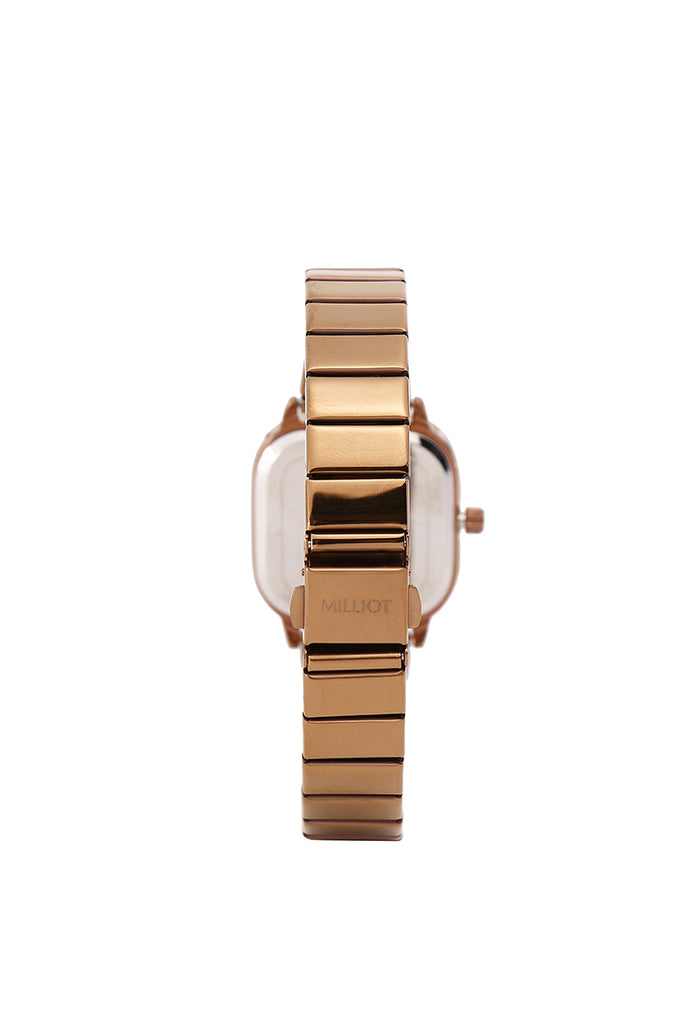 Ainsley II Stainless Steel Strap Shift Watch (Coffee)