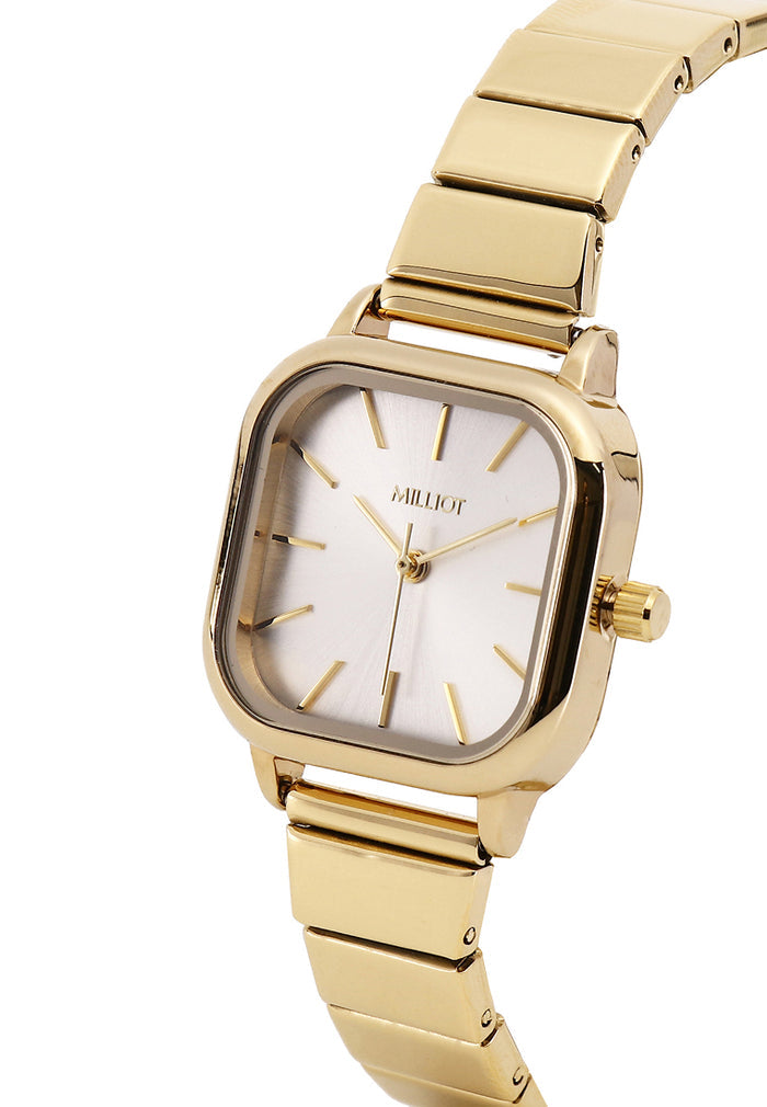 Ainsley II Stainless Steel Strap Shift Watch (Gold)