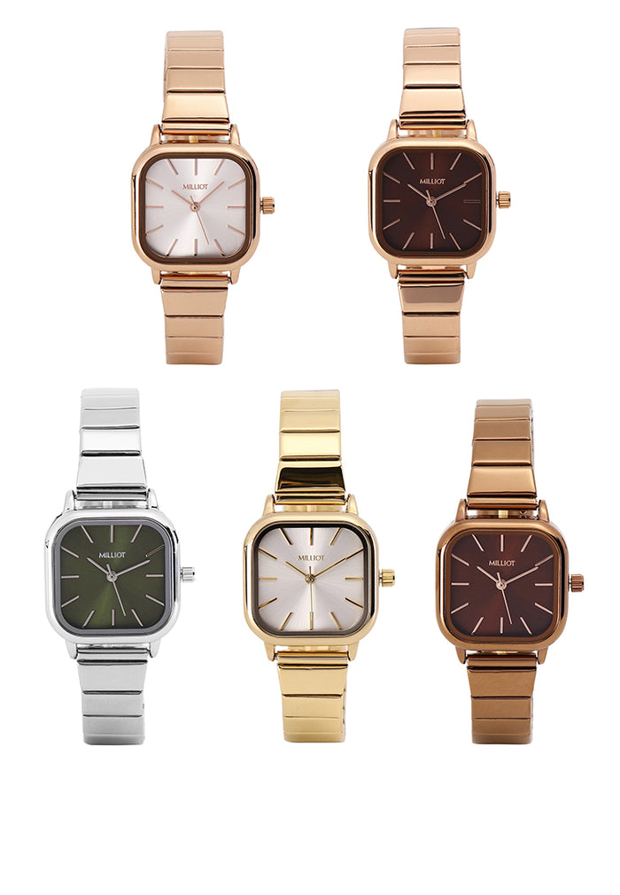 Ainsley II Stainless Steel Strap Shift Watch (Gold)