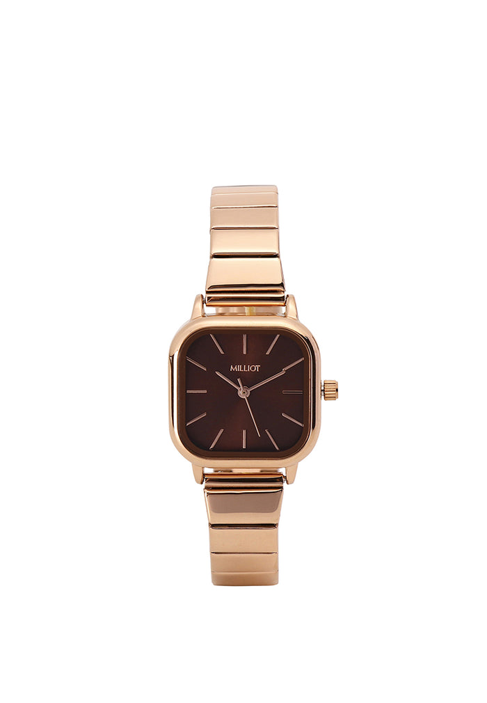 Ainsley II Stainless Steel Strap Shift Watch (Rose Gold)