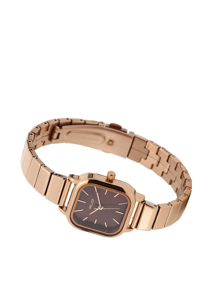 Ainsley II Stainless Steel Strap Shift Watch (Rose Gold)