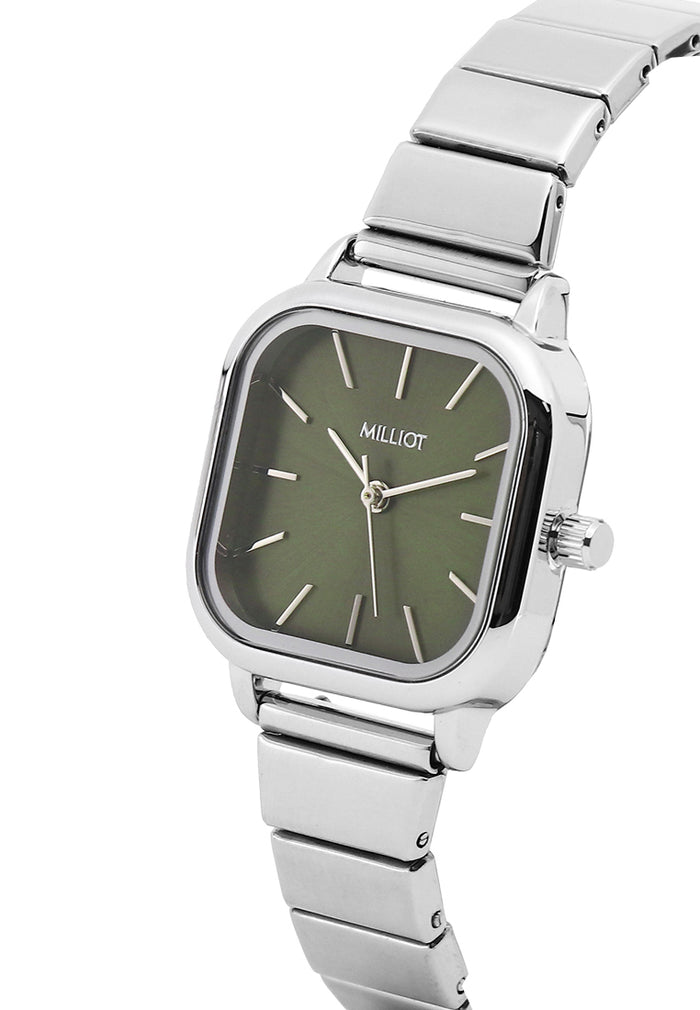 Ainsley II Stainless Steel Strap Shift Watch (Silver)