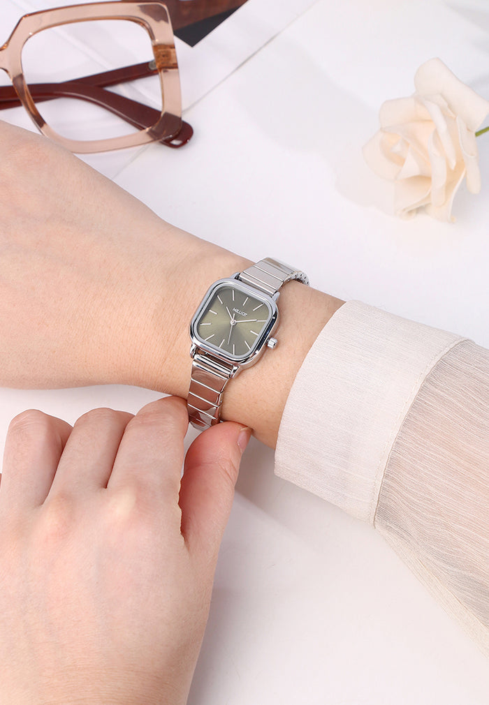 Ainsley II Stainless Steel Strap Shift Watch (Silver)