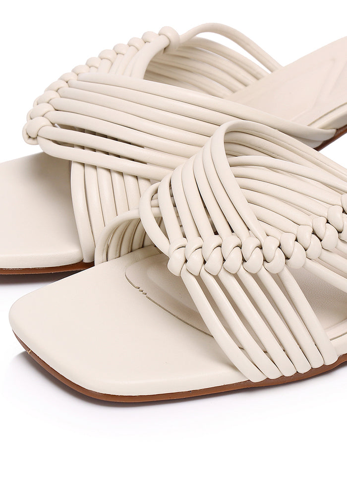 Aisha Open Toe Knotted Heels (Almond)