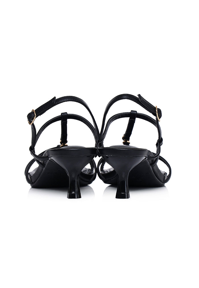 Alaia Strappy Heels (Black)