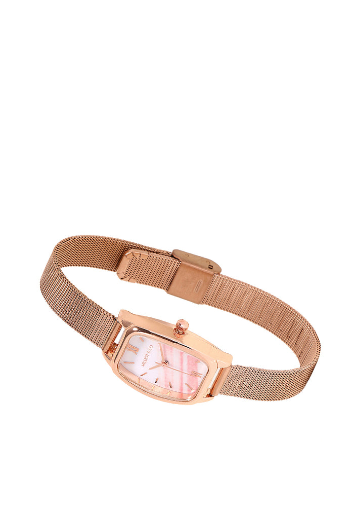 Amanda Stainless Steel Mesh Strap Watch  (Rose Gold)