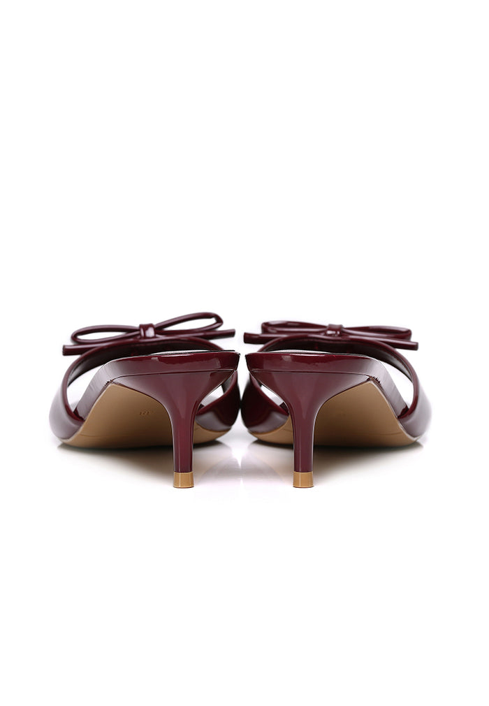 Anika Slip On Kitten Heels (Maroon)