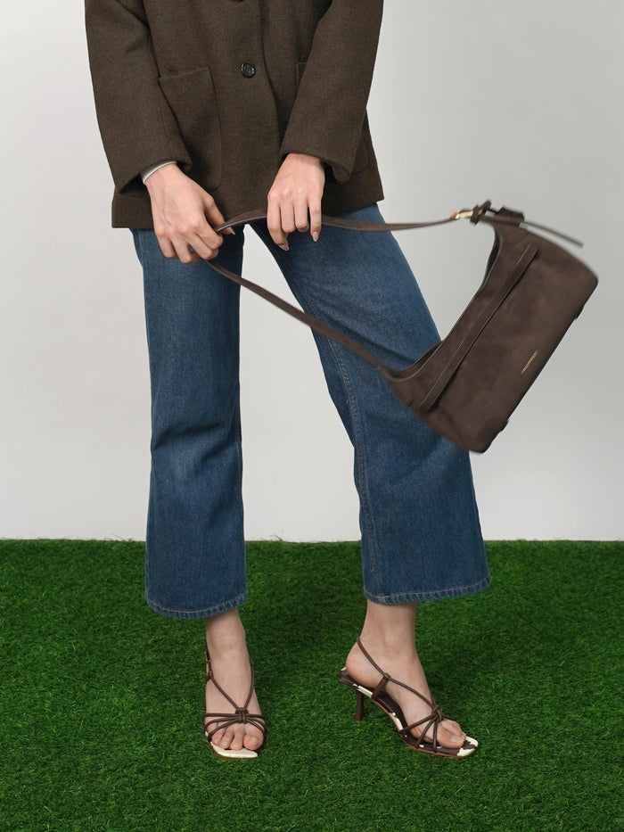 Anneliese Cow Print Strappy Heels (Brown)
