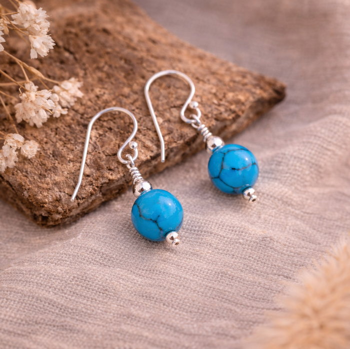 Any Birthstone | Drop Earrings | Sterling Silver