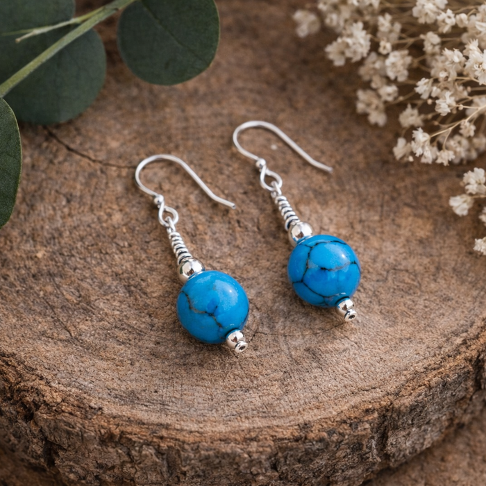 turquoise silver earrings
