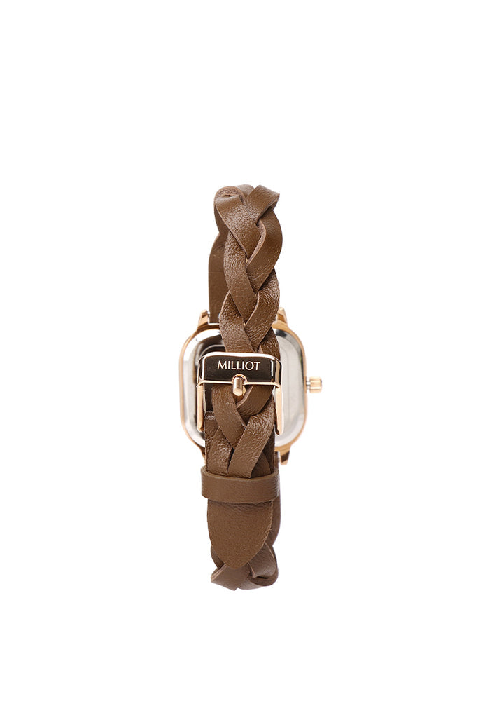 Arya Braided Strap Analogue Watch (Coffee)