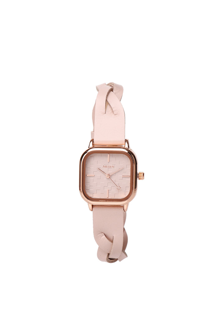 Arya Braided Strap Analogue Watch (Nude Pink)