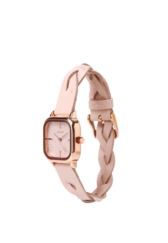 Arya Braided Strap Analogue Watch (Nude Pink)