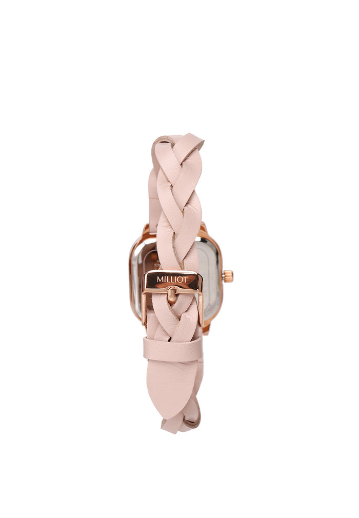 Arya Braided Strap Analogue Watch (Nude Pink)