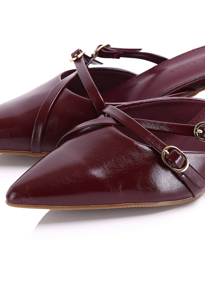 Asly Slip On Pumps Heels (Maroon)