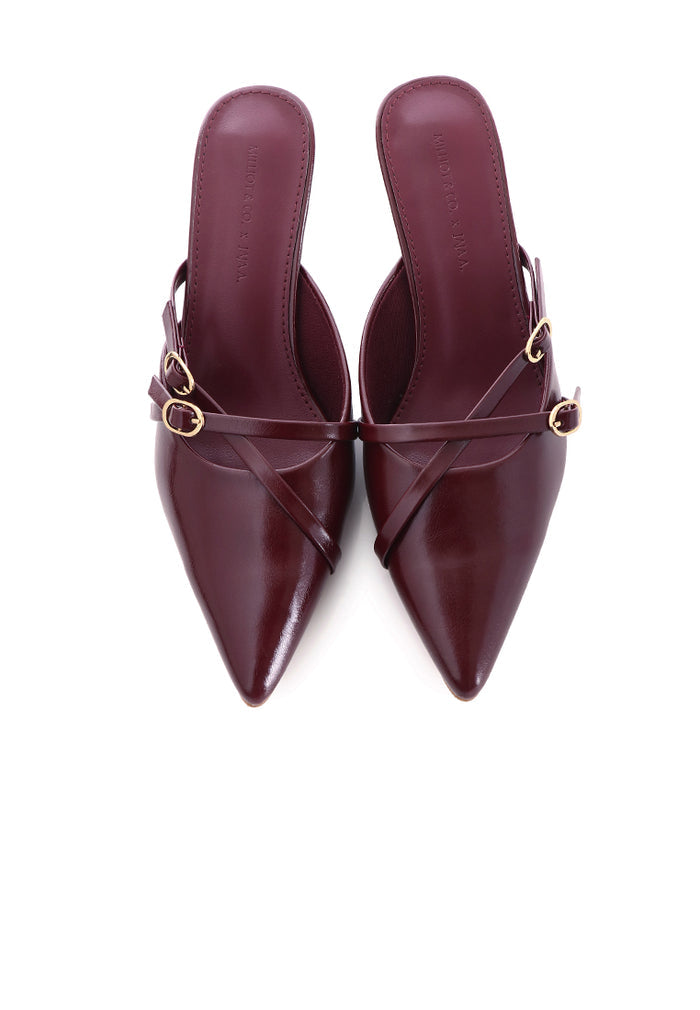 Asly Slip On Pumps Heels (Maroon)