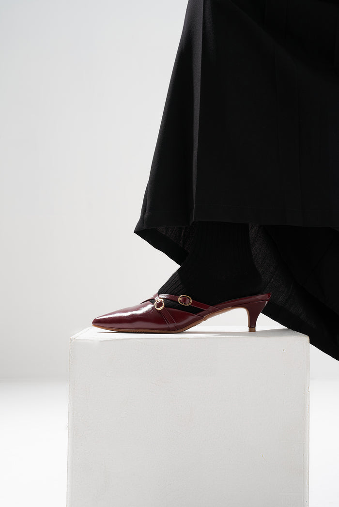 Asly Slip On Pumps Heels (Maroon)