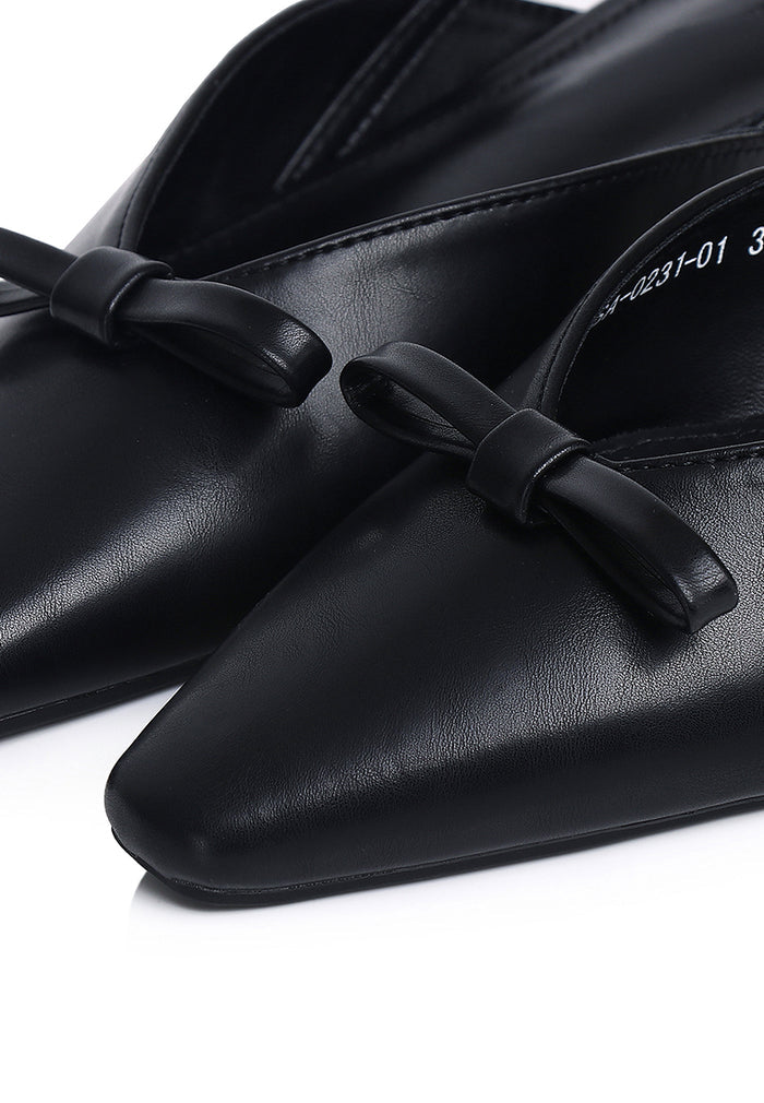 Aubrey Ballerina & Flats With Bow (Black)