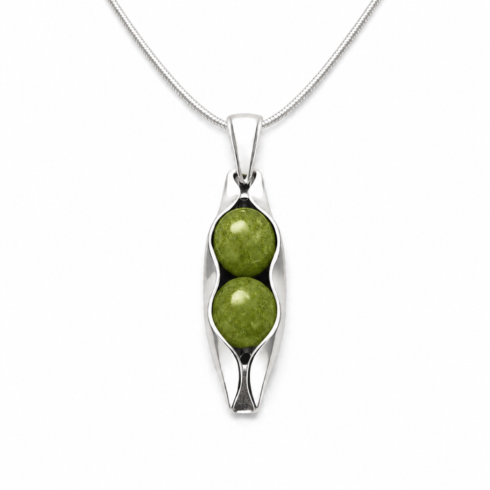 August Birthstone | Peridot | Two Peas in a Pod Necklace | Personalised Gift