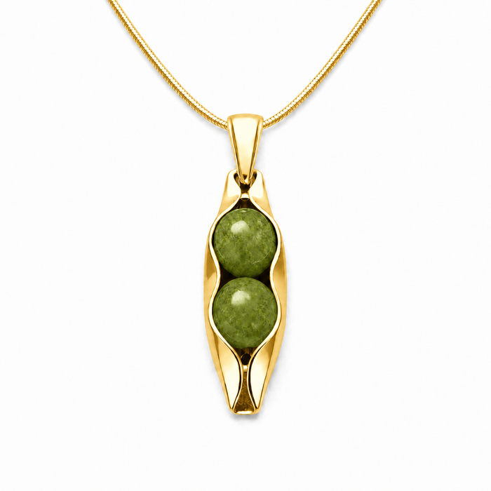 August Birthstone | Peridot | Two Peas in a Pod Necklace | Personalised Gift