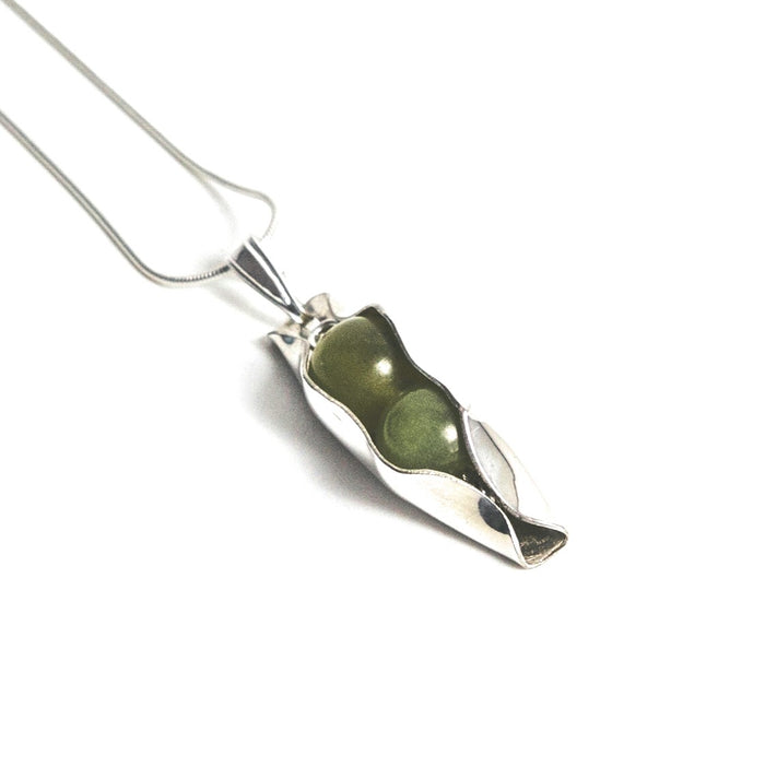August Birthstone | Peridot | Two Peas in a Pod Necklace | Personalised Gift