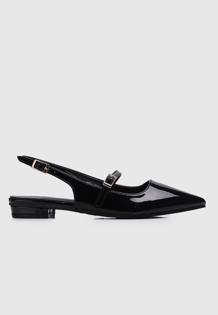 Aurelie Pointed Toe Flats & Ballerina (Black)
