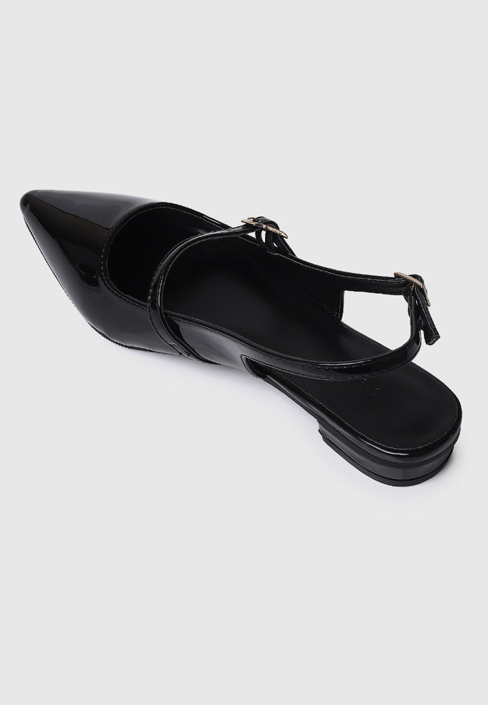 Aurelie Pointed Toe Flats & Ballerina (Black)