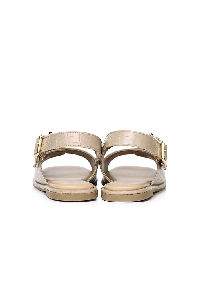 Avery Double Strap Slingback Sandals (Beige)