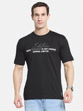 BACK  PRINT ROUND NECK SINGLE JERSEY KNIT T-SHIRT