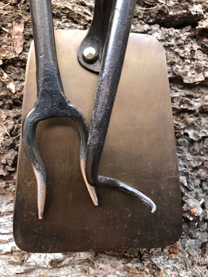 Barbecue Tool Set - Fork, Flipper, Spatula - Railroad Spike Fork, Flipper, and Spatula - Handmade in USA